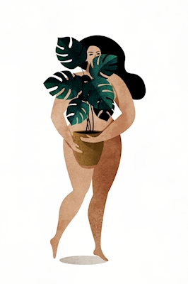 Nude With Plant