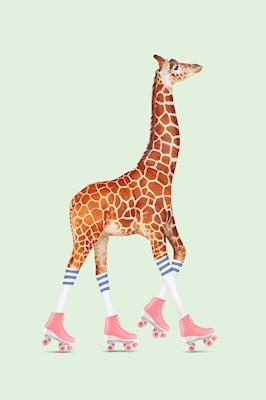 Rollerskating Giraffe